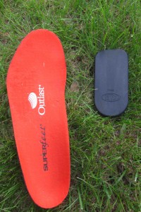 Superfeet footbeds (red) and heel lifts (black)