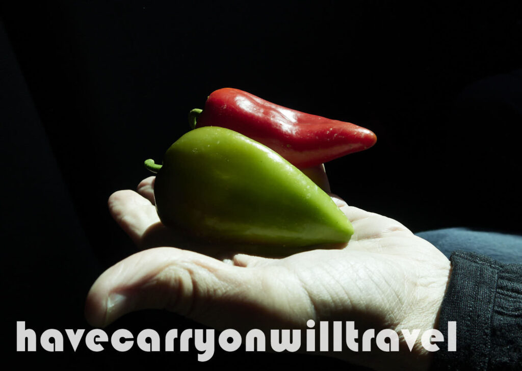 Peppers from a field